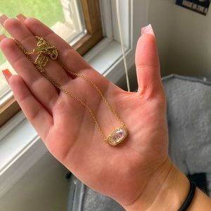 brand new kendra scott rose quart necklace never worn